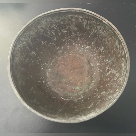 FABULOUS VINTAGE MIDDLE EASTERN TINNED 8” COPPER BOWL - Picture 11 of 14